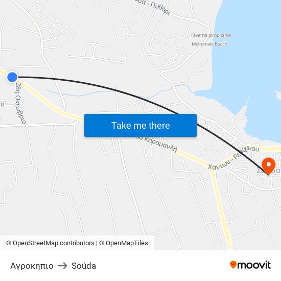 Αγροκηπιο to Soúda map