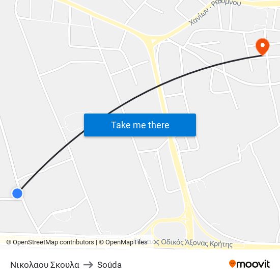 Νικολαου Σκουλα to Soúda map