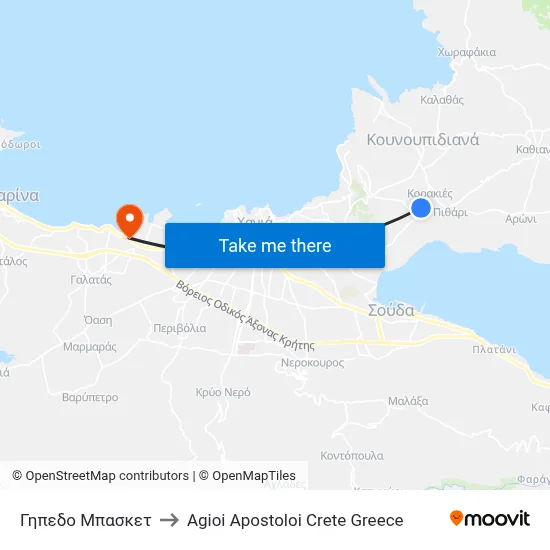 Basketball Court to Agioi Apostoloi Crete Greece map