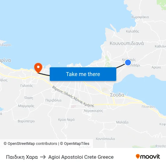 Children's Playground to Agioi Apostoloi Crete Greece map