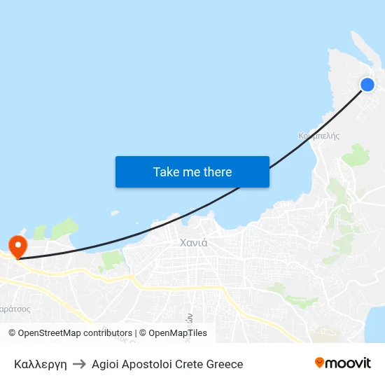 Kallergi Street to Agioi Apostoloi Crete Greece map