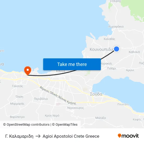G. Kalamaridi to Agioi Apostoloi Crete Greece map
