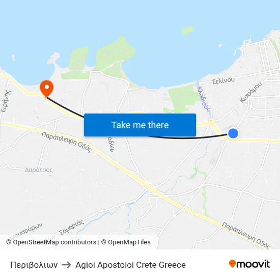 Perivolion to Agioi Apostoloi Crete Greece map