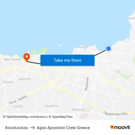 Honolulu to Agioi Apostoloi Crete Greece map