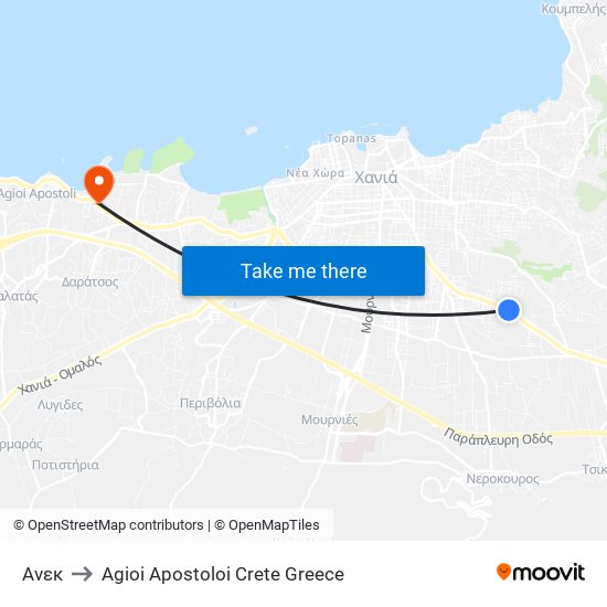 Ανεκ to Agioi Apostoloi Crete Greece map