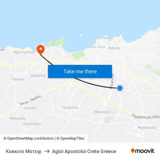 Κοκκινο Μετοχι to Agioi Apostoloi Crete Greece map