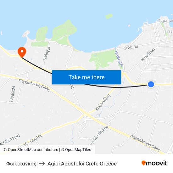 Φωτειανκης to Agioi Apostoloi Crete Greece map