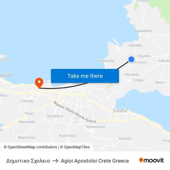 Δημοτικο Σχολειο to Agioi Apostoloi Crete Greece map