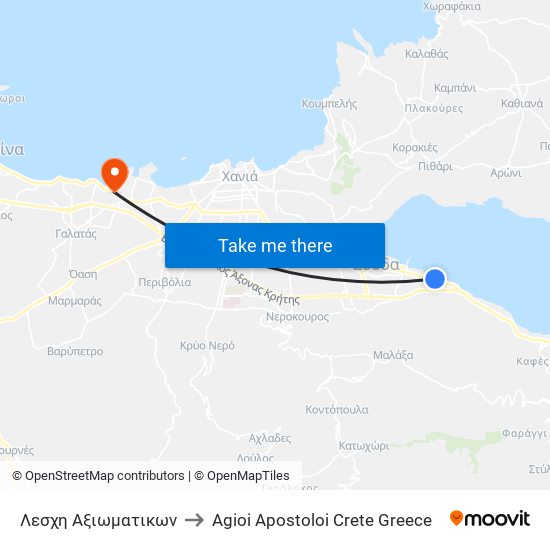 Λεσχη Αξιωματικων to Agioi Apostoloi Crete Greece map