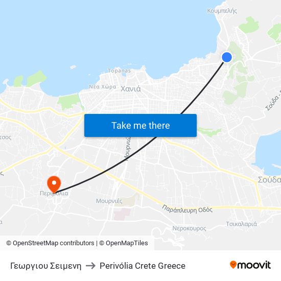 Γεωργιου Σειμενη to Perivólia Crete Greece map