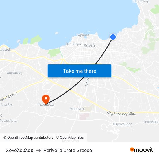 Χονολουλου to Perivólia Crete Greece map