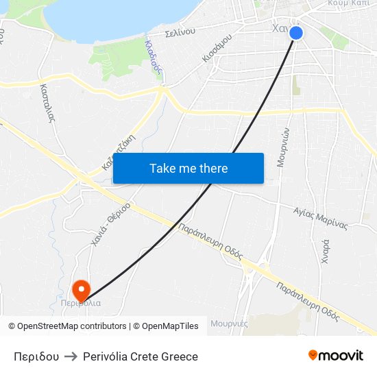 Περιδου to Perivólia Crete Greece map