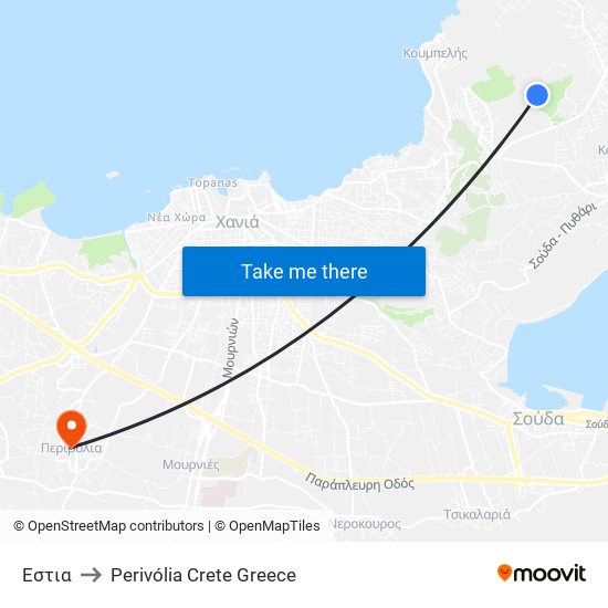 Εστια to Perivólia Crete Greece map