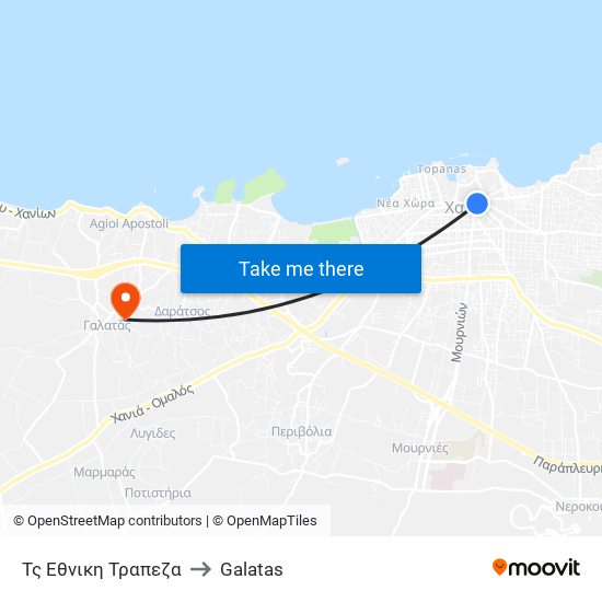 Τς Εθνικη Τραπεζα to Galatas map