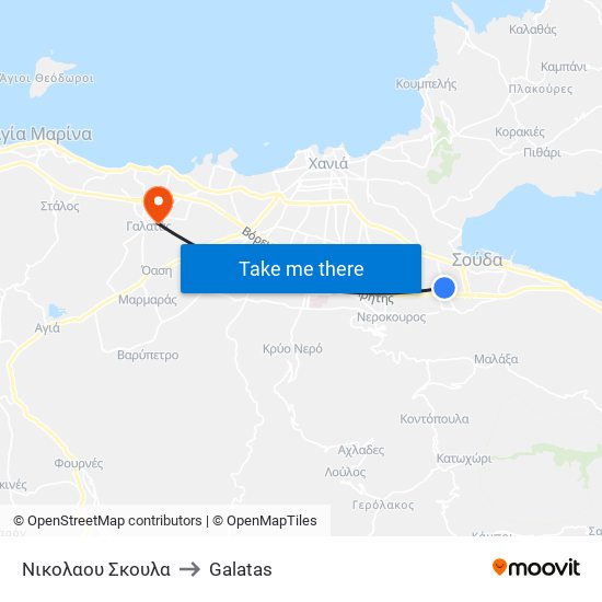 Νικολαου Σκουλα to Galatas map