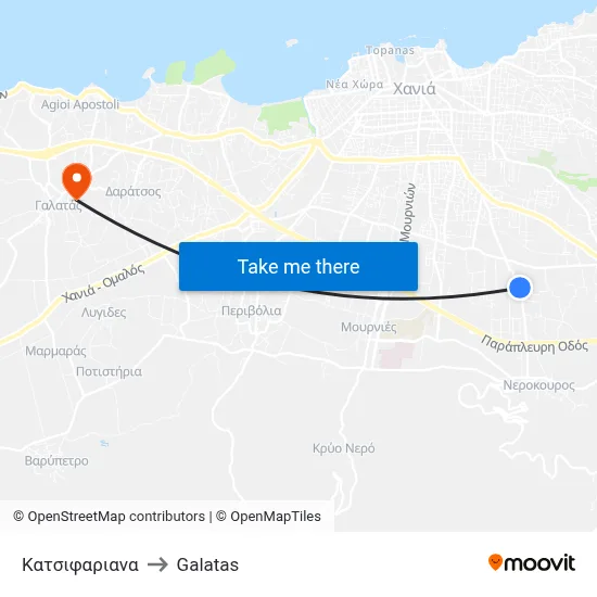 Katsifariana to Galatas map