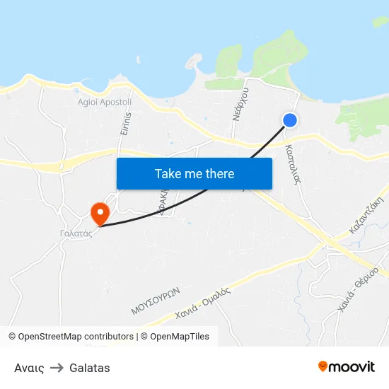 Anais to Galatas map