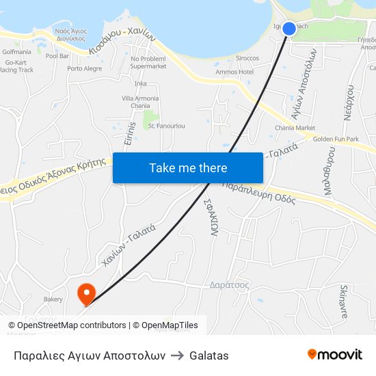 Παραλιες Αγιων Αποστολων to Galatas map