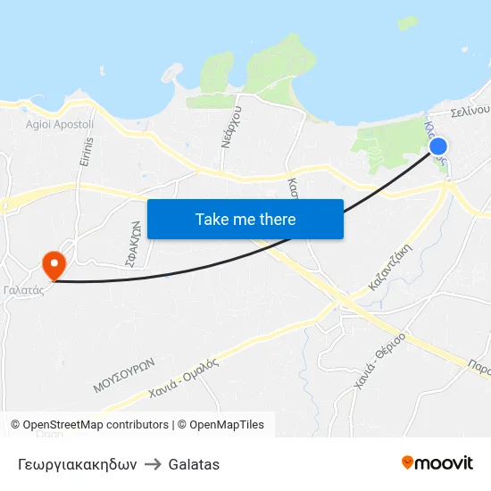 Georgiakakon to Galatas map