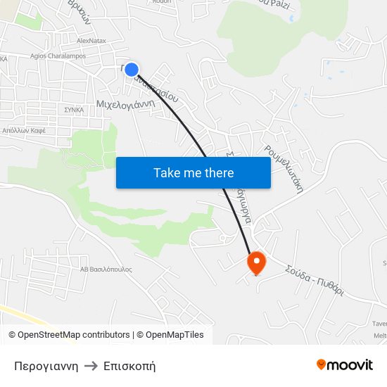 Περογιαννη to Επισκοπή map