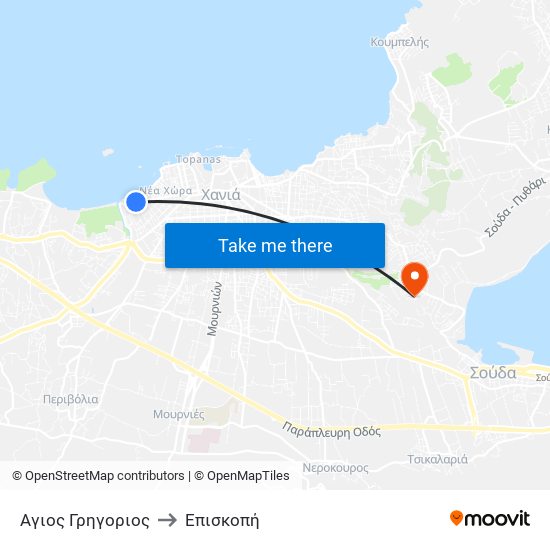 Αγιος Γρηγοριος to Επισκοπή map