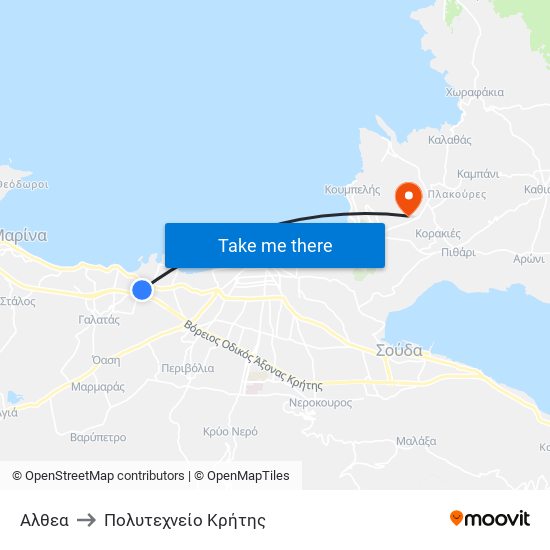 Αλθεα to Πολυτεχνείο Κρήτης map