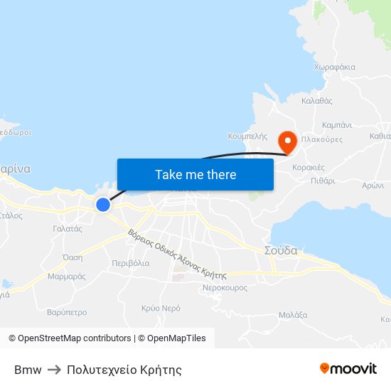 Bmw to Πολυτεχνείο Κρήτης map