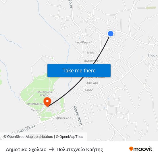 Δημοτικο Σχολειο to Πολυτεχνείο Κρήτης map