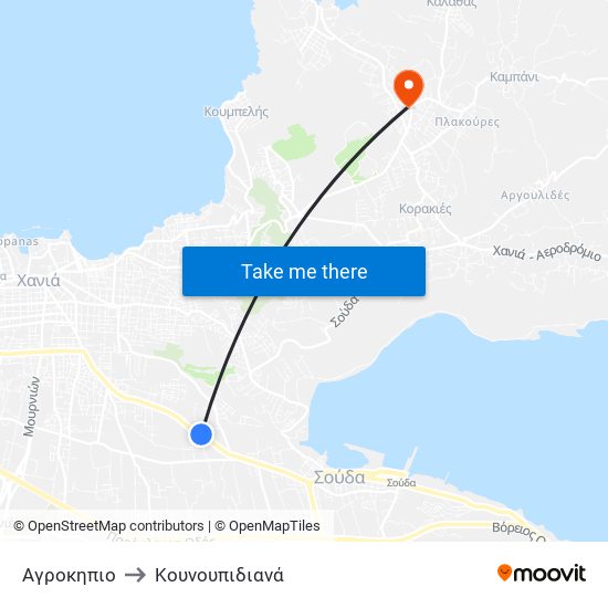 Αγροκηπιο to Κουνουπιδιανά map