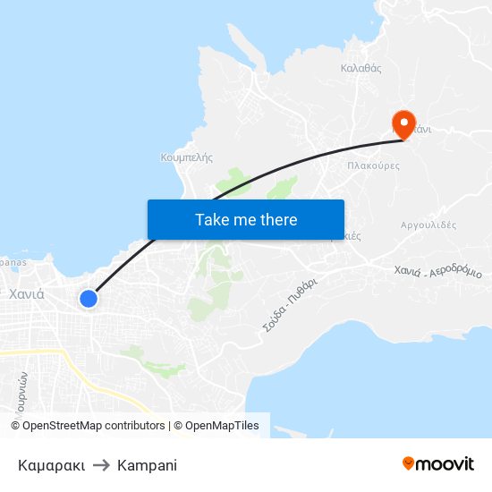 Καμαρακι to Kampani map