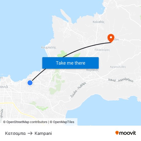 Κατσαμπα to Kampani map