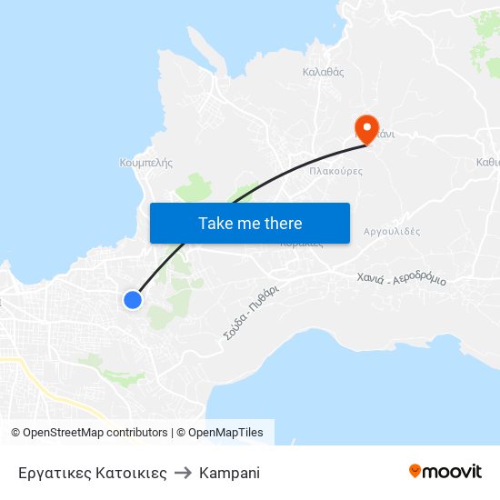 Εργατικες Κατοικιες to Kampani map