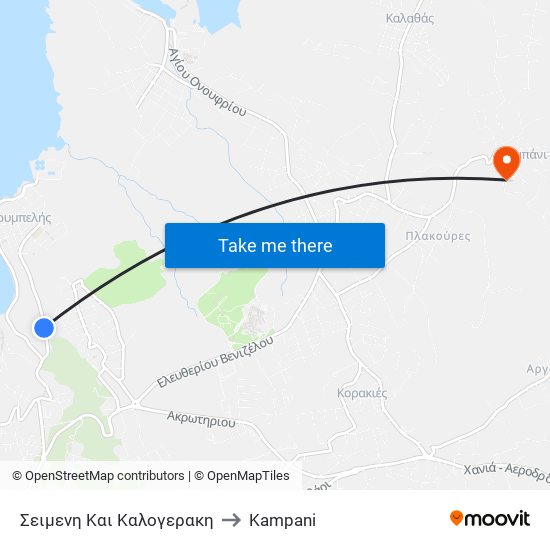 Σειμενη Και Καλογερακη to Kampani map