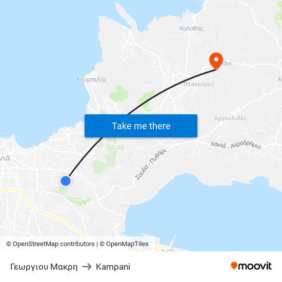 Γεωργιου Μακρη to Kampani map