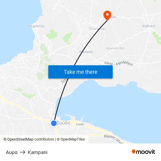 Αυρα to Kampani map