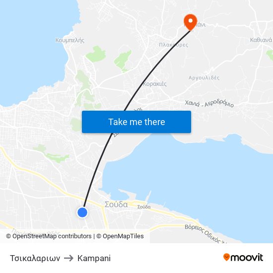 Τσικαλαριων to Kampani map