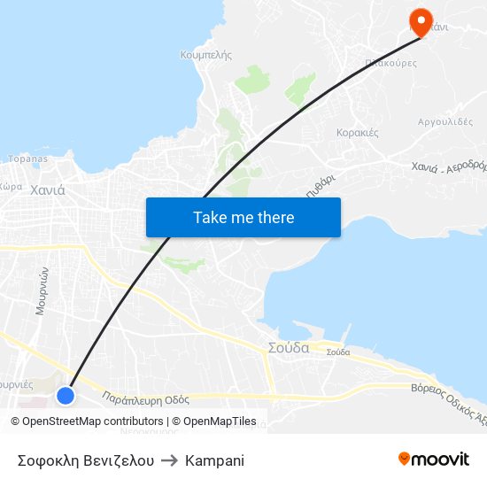 Σοφοκλη Βενιζελου to Kampani map