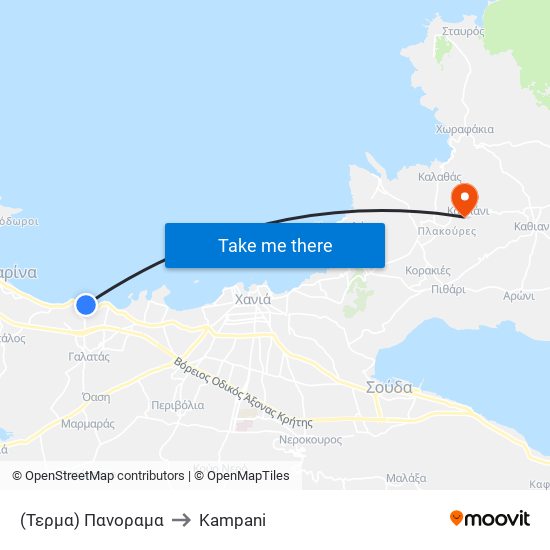 (Τερμα) Πανοραμα to Kampani map