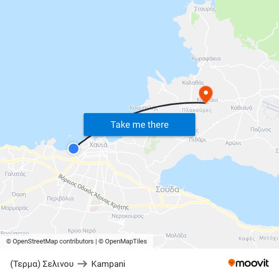 (Τερμα) Σελινου to Kampani map