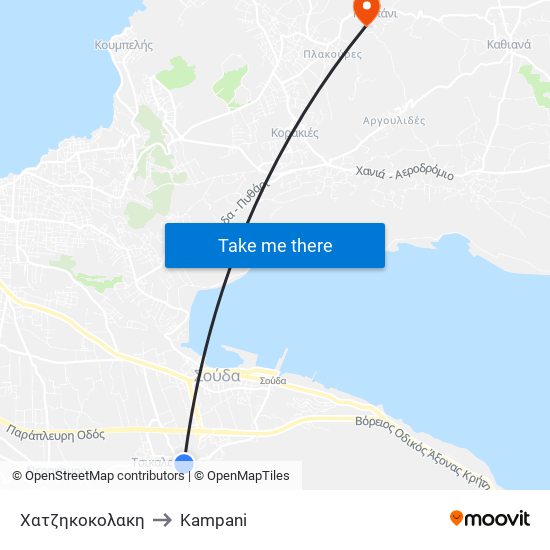 Χατζηκοκολακη to Kampani map