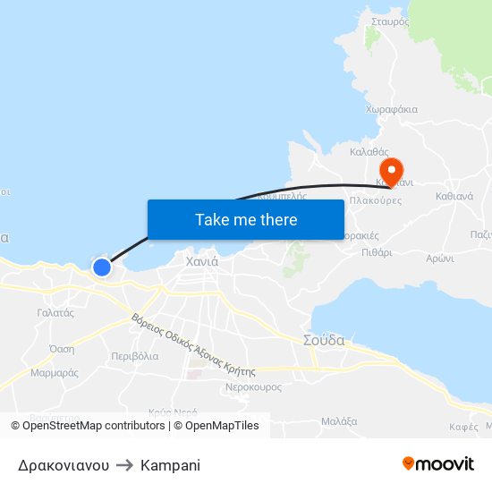 Δρακονιανου to Kampani map