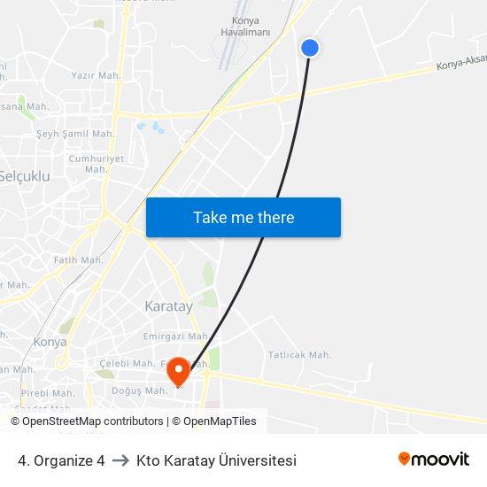 4. Organize 4 to Kto Karatay Üniversitesi map