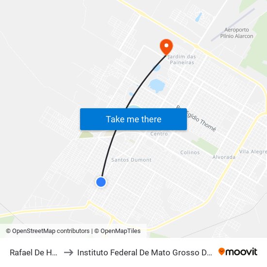 Rafael De Haro to Instituto Federal De Mato Grosso Do Sul map