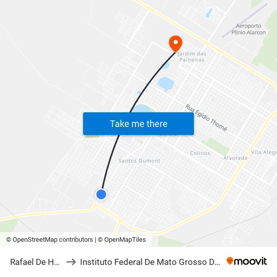 Rafael De Haro to Instituto Federal De Mato Grosso Do Sul map