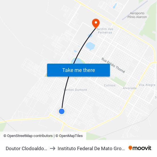 Doutor Clodoaldo García to Instituto Federal De Mato Grosso Do Sul map