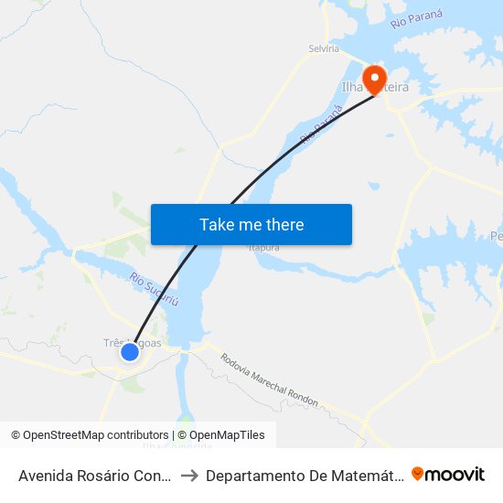 Avenida Rosário Congro - Terminal to Departamento De Matemática - Feis - Unesp map