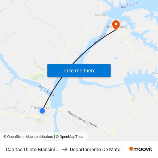 Capitão Olinto Mancini - Clínica Da Mulher to Departamento De Matemática - Feis - Unesp map