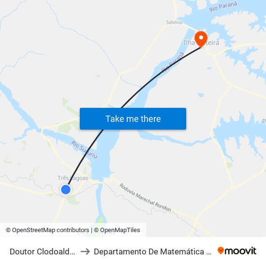 Doutor Clodoaldo García to Departamento De Matemática - Feis - Unesp map