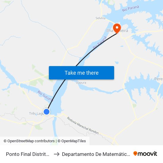 Ponto Final Distrito Industrial to Departamento De Matemática - Feis - Unesp map