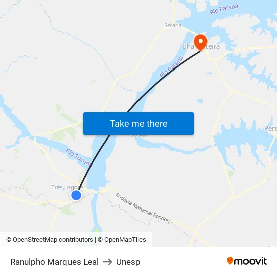 Ranulpho Marques Leal to Unesp map